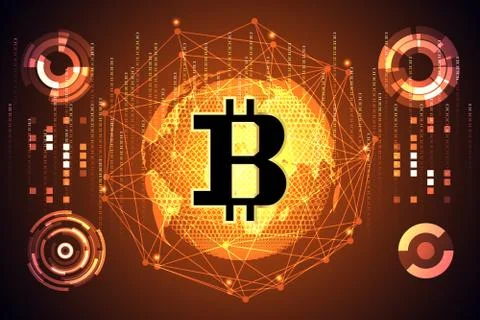 Abstract technology map world digital money ui futuristic Concept future Gold Stock-Illustration