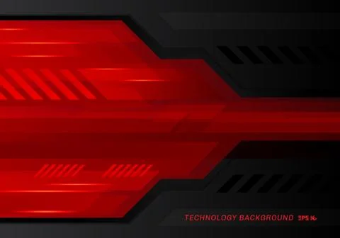 Abstract technology metallic red black contrast tech innovation background. Stock Illustration