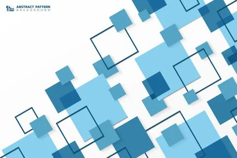 Abstract technology modern blue square geometric pattern background. Stock Illustration