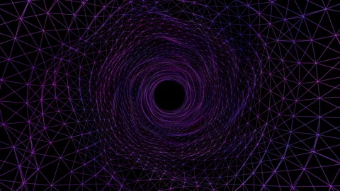 Abstract Technology Neon Purple Lines Tunnel Stock Footage 337622691