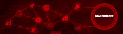 Abstract technology network animation with glowing business icons and loadi.. Stock Footage 332396204