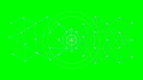 Abstract technology network animation on green screen Stock Footage 347904928