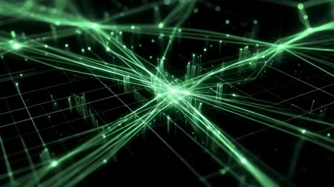 Abstract Technology Network Connection With Light Trails and Data Transferr.. Stock-Footage 321948304