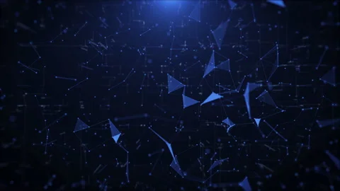 Abstract technology network digital connection moving dots and lines Stock Footage 225911874