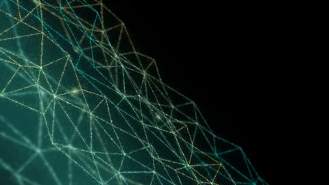 Abstract technology network digital data transfer glowing on black background Stock Footage 91802319