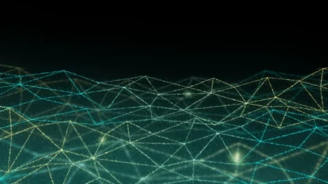 Abstract technology network digital data transfer glowing on black background Stock Footage 91802922