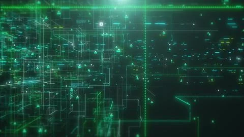 Abstract technology network flowing illustration background. 库存插图