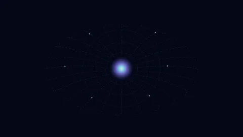 Abstract technology network with glowing blue purple orb and moving data pa.. Stock Footage 345545725