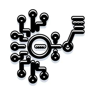 Abstract technology network illustration connecting data points Stock Illustration
