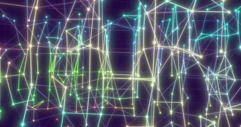 Abstract technology network mesh cyber geometry orb and polygonal lines and dots Stock Footage 172551195