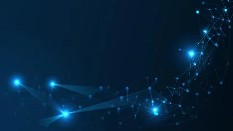 Abstract Technology Network Structure Background. Futuristic Plexus Effect 스톡 일러스트