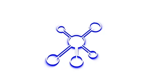 Abstract technology network symbol animation showing digital connection and.. Stock Footage 341228741