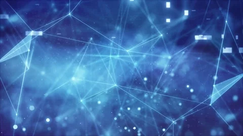 Abstract Technology Network Web With Glowing Points and Connections Stock Footage 321933140