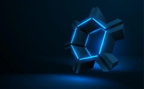 Abstract technology object with glow effect Stock Illustration