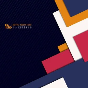 Abstract of technology overlap color square layers pattern on dark blue Stockillustratie