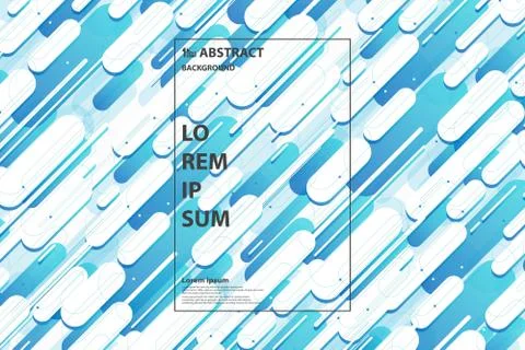 Abstract technology overlap of round line blue pattern cover background. Stock Illustration