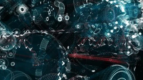 Abstract technology particles mesh background Stock Illustration