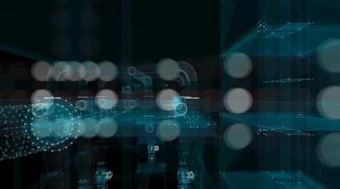 Abstract technology particles mesh background Stock Illustration