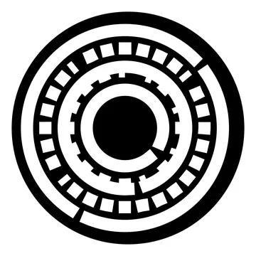 Abstract technology pattern creating a circular labyrinth design Illustrazione stock
