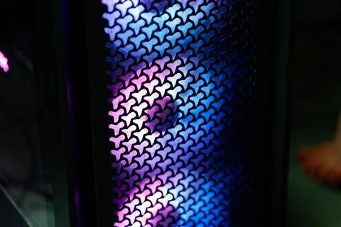 Abstract technology pattern using neon rgb lighting Stockfoto's