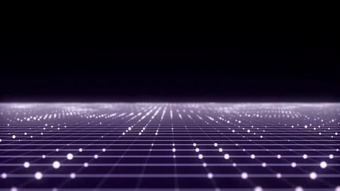 Abstract technology perspective grid. Digital space with mesh. 3d rendering. Stock Footage 291958100