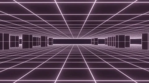 Abstract technology perspective grid with standing columns. Video stock 254345725