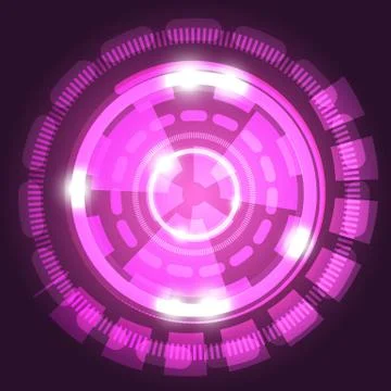 Abstract technology pink background with circles Stock Illustration