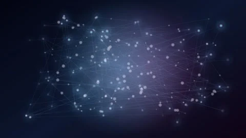Abstract technology plexus network of glowing data nodes and lines Stock Footage 335943117