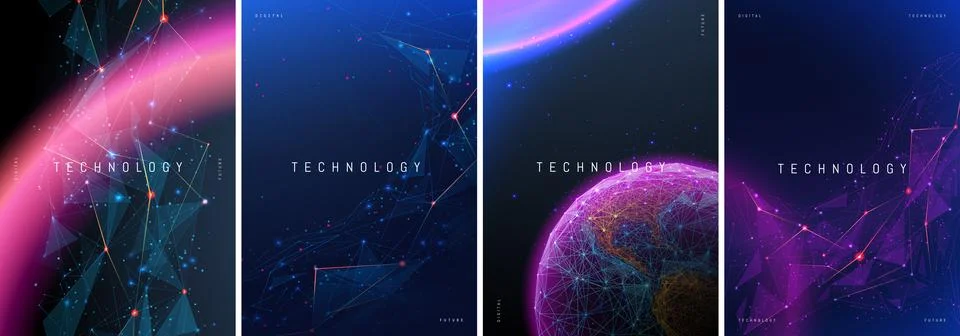 Abstract technology posters. Science future innovation, space concept. Stock-Illustration