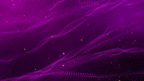 Abstract technology purple particles flow and digital purple dots wave back.. Stock Footage 290850425