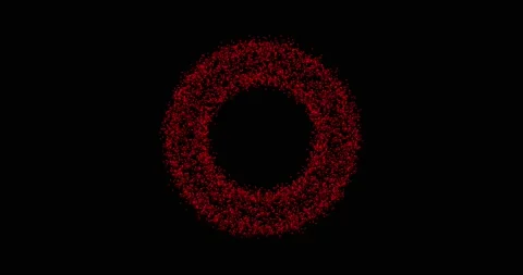 Abstract technology red circles from animated dots, circles of particles. blend Stock Footage 164491691