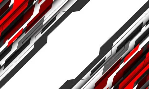 Abstract technology red grey circuit cyber futuristic geometric dynamic Stock Illustration