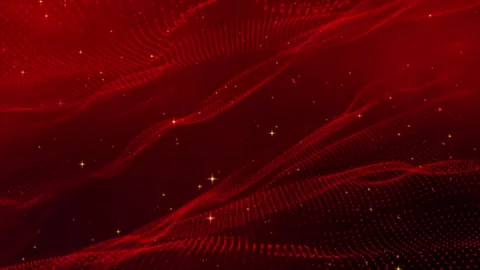 Abstract technology red particles flow and digital red dots wave background.. Stock Footage 290850408