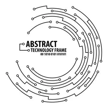 Abstract technology round frame Illustrazione stock