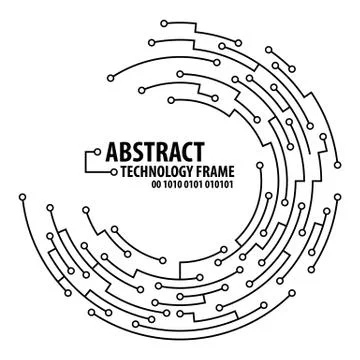 Abstract technology round frame Stock Illustration