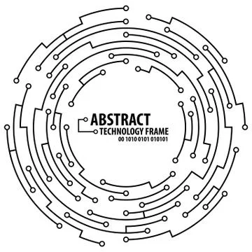 Abstract technology round frame Stock Illustration
