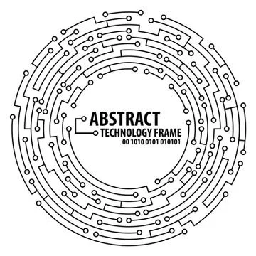 Abstract technology round frame Stock Illustration