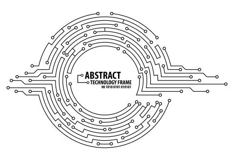 Abstract technology round frame Stock Illustration