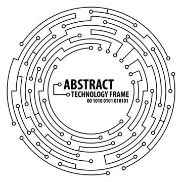 Abstract technology round frame Stock Illustration