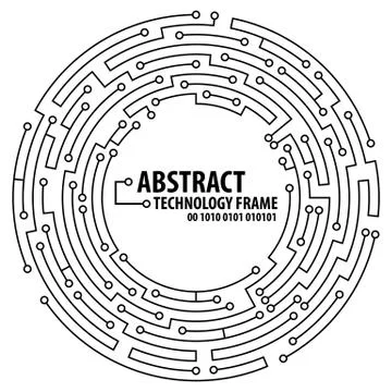 Abstract technology round frame Stock Illustration