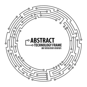 Abstract technology round frame Stock Illustration