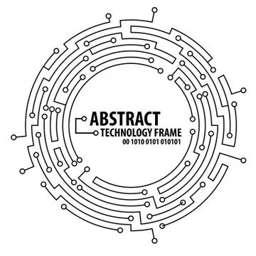 Abstract technology round frame Stock Illustration