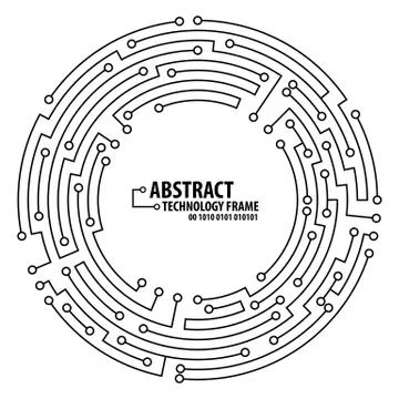 Abstract technology round frame Stock Illustration