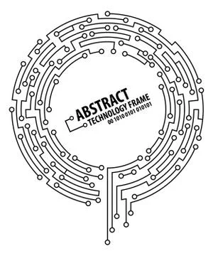 Abstract technology round frame Stock Illustration