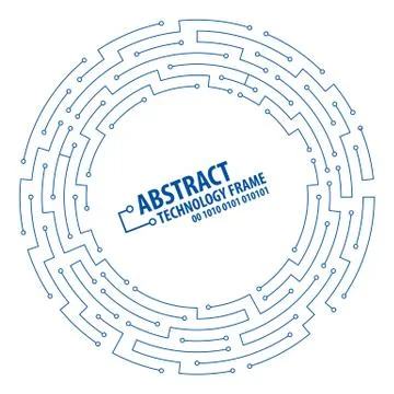Abstract technology round frame Stock Illustration