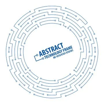 Abstract technology round frame Stock Illustration
