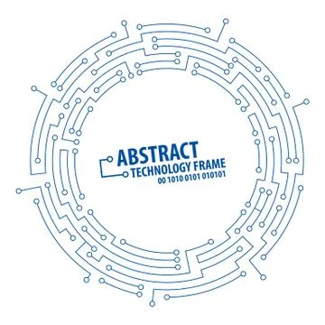 Abstract technology round frame Stock Illustration