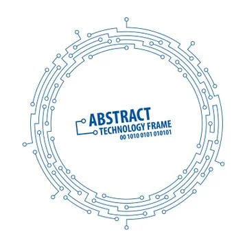 Abstract technology round frame Stock Illustration