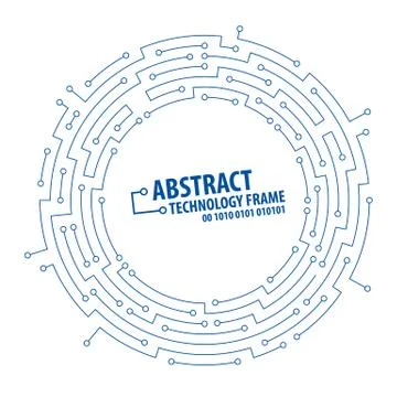 Abstract technology round frame Stock Illustration