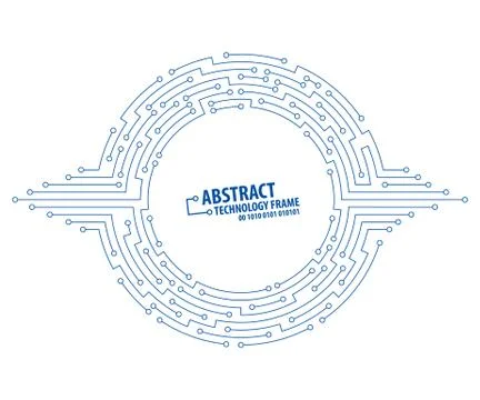 Abstract technology round frame Stock Illustration
